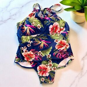 Target Navy Floral Women's One Piece Swimsuit